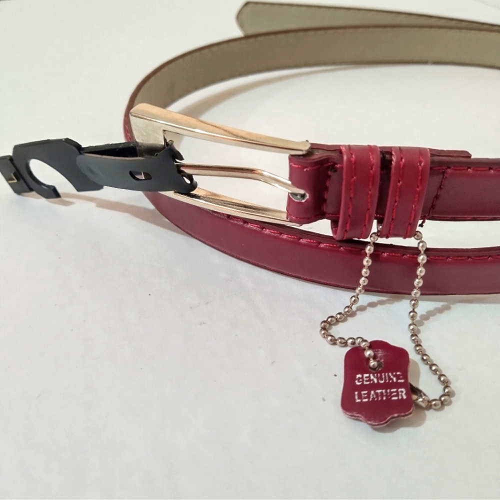 NWT Genuine Leather Burgundy Belt Size L